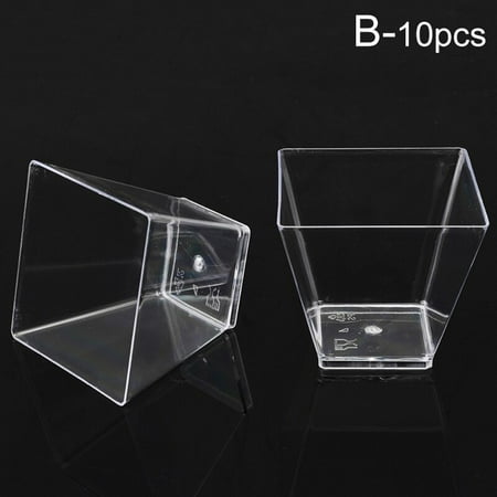 

10Pcs Disposable Mousses Dessert Cup Wedding Party Plastic Ice Cream Clear Box Container Restaurant
