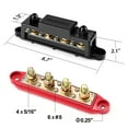 thumbnail image 2 of MOFEEZ Power Distribution Block Bus Bar, 4 x 5/16" Posts, 6 x #8 Screws Terminals, Max 48V 250A (Pair, Red & Black), 2 of 3
