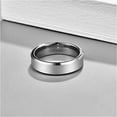thumbnail image 3 of 6mm Classic Silver Tungsten Rings for Men Minimalist Wedding Band with Beveled Edges, 3 of 6