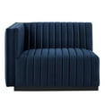 thumbnail image 5 of Modway Conjure Channel Tufted Performance Velvet Loveseat in Black Midnight Blue, 5 of 10