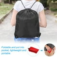 thumbnail image 5 of REGALWOVEN Polyester Drawstring Bag Gym Cinch Sack with Zipper Pocket for Men Women Black, 5 of 7