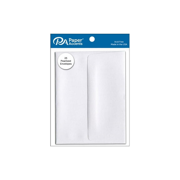 Paper Accents Envelope 4.38"x 5.75" Pearlized Bright White 25pc