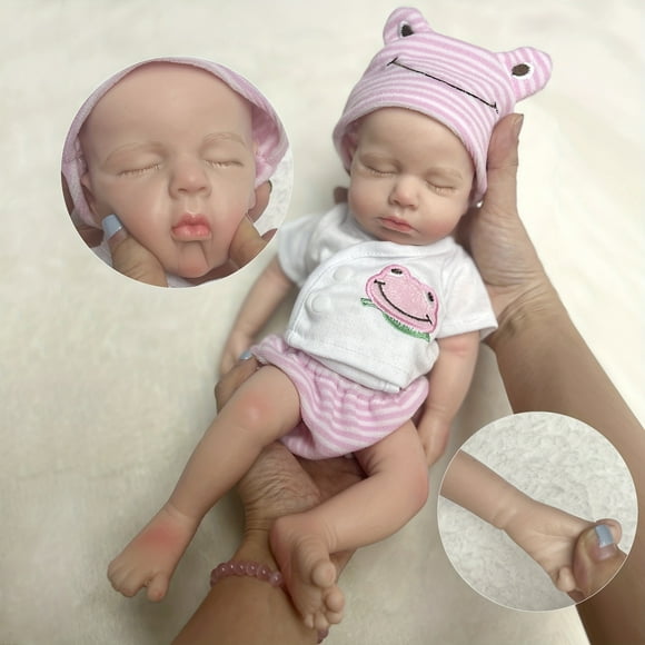 12.6inch Whole Body Soft Solid Silicone Bebe Reborn Girl With Genesis Oil Painted