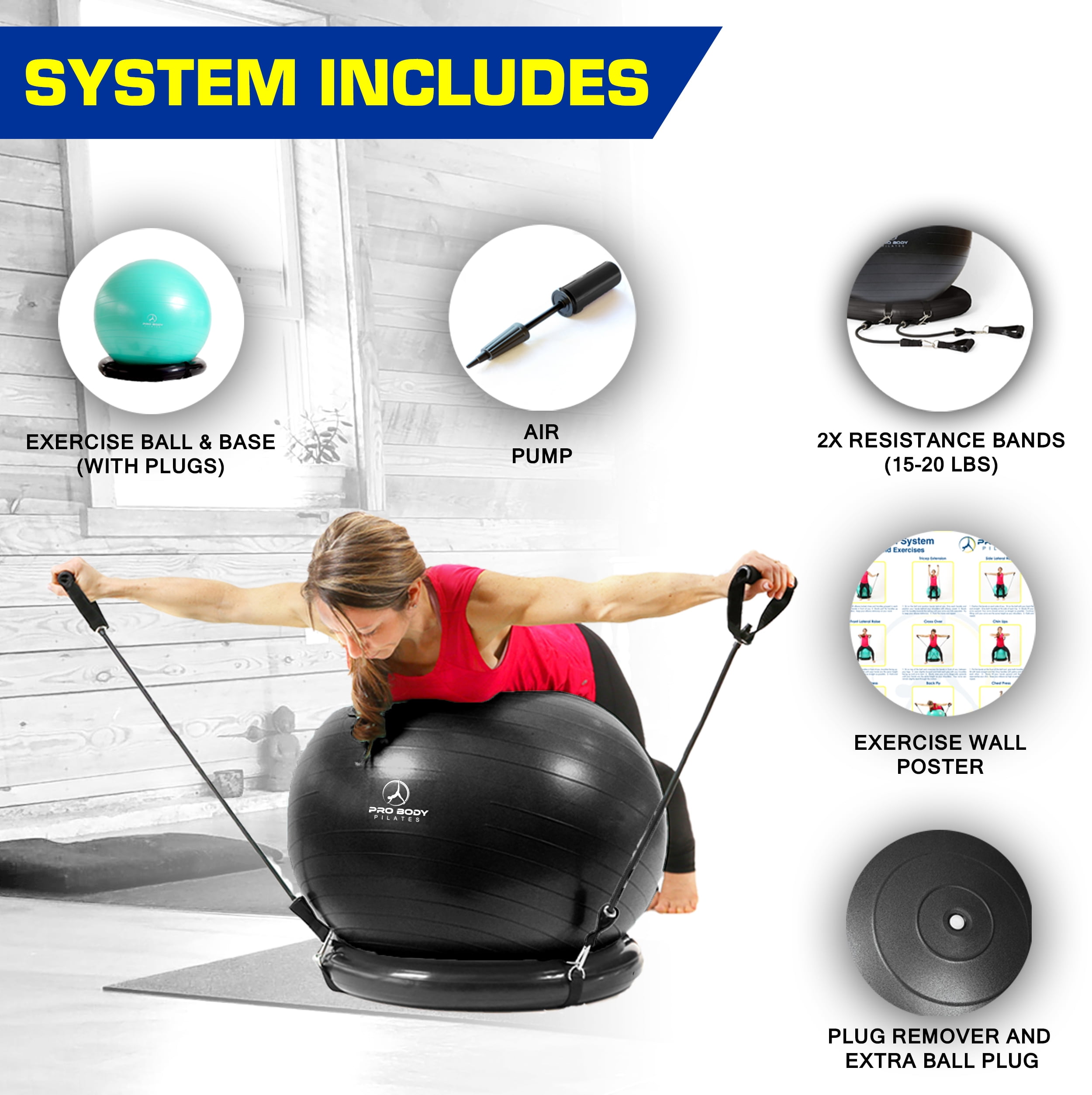 exercise ball and resistance bands