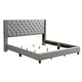 thumbnail image 6 of Passion Furniture Julie Light Grey Tufted Upholstered Low Profile King Panel Bed, 6 of 7