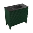 thumbnail image 3 of Cascade 36" Freestanding Bathroom Vanity in Green Oak with Black 3-Hole Widespread Sink Top, 3 of 7