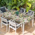 thumbnail image 2 of Sage Green Botanical Table Cloths for 4 Foot Rectangle Tables, Spring Floral Summer Botanical Vintage Patio Waterproof Elastic Fitted Tablecloths, Washable Rectangular Table Cover for Camping, 2 of 8