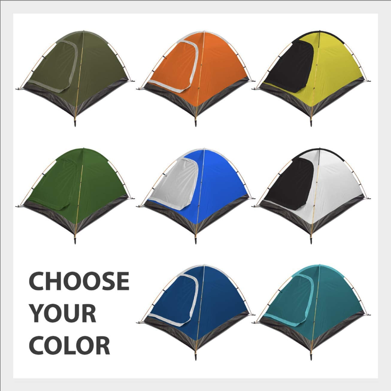 REVALCAMP 3-in-1 Camping Tent - Blue - Waterproof & Windproof 4 Season Tents for Camping, Backpacking & Hiking - Ultralight & Durable - Easy to Set-up 2 Person Tent