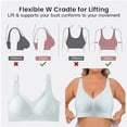 thumbnail image 4 of DuoJiaJ Women's Nude Adjustable Pull And Drop Large Size Underwear Women's Gathering Sports Bra Without Steel Rings Wireless Bras Blue, 4 of 5