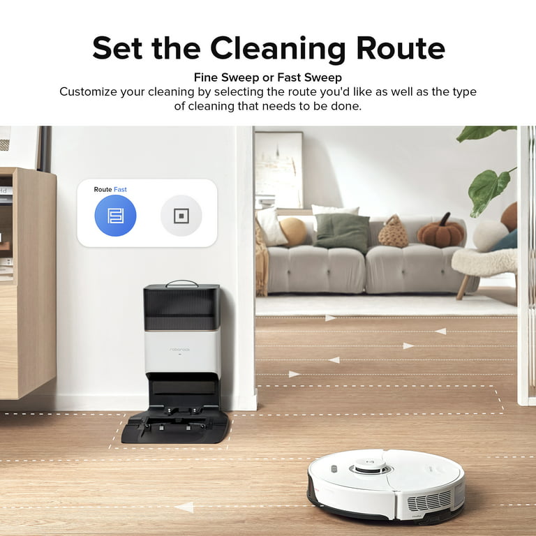 Roborock S8+ Robot Vacuum Cleaner and Sonic Mopping with Auto-Emptying, 6000 Pa, and Obstacle Avoidance, White
