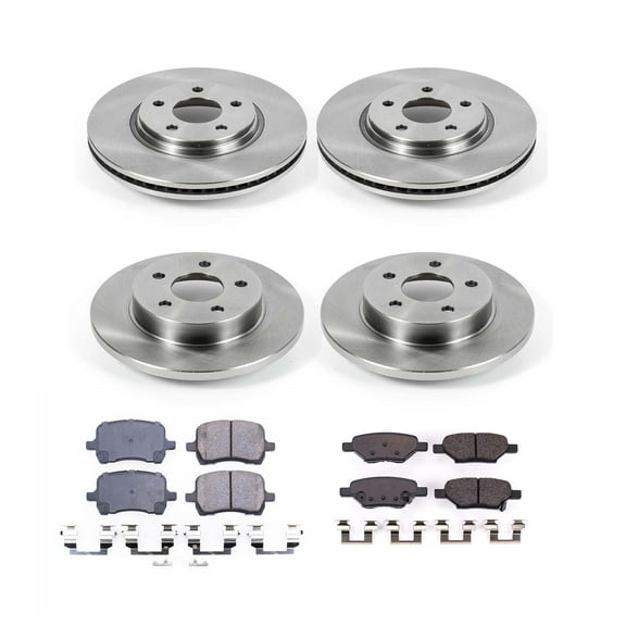 Ultimate Brakes Front and Rear Semi-Metallic Brake Pad and Rotor Kit with Hardware WM81268