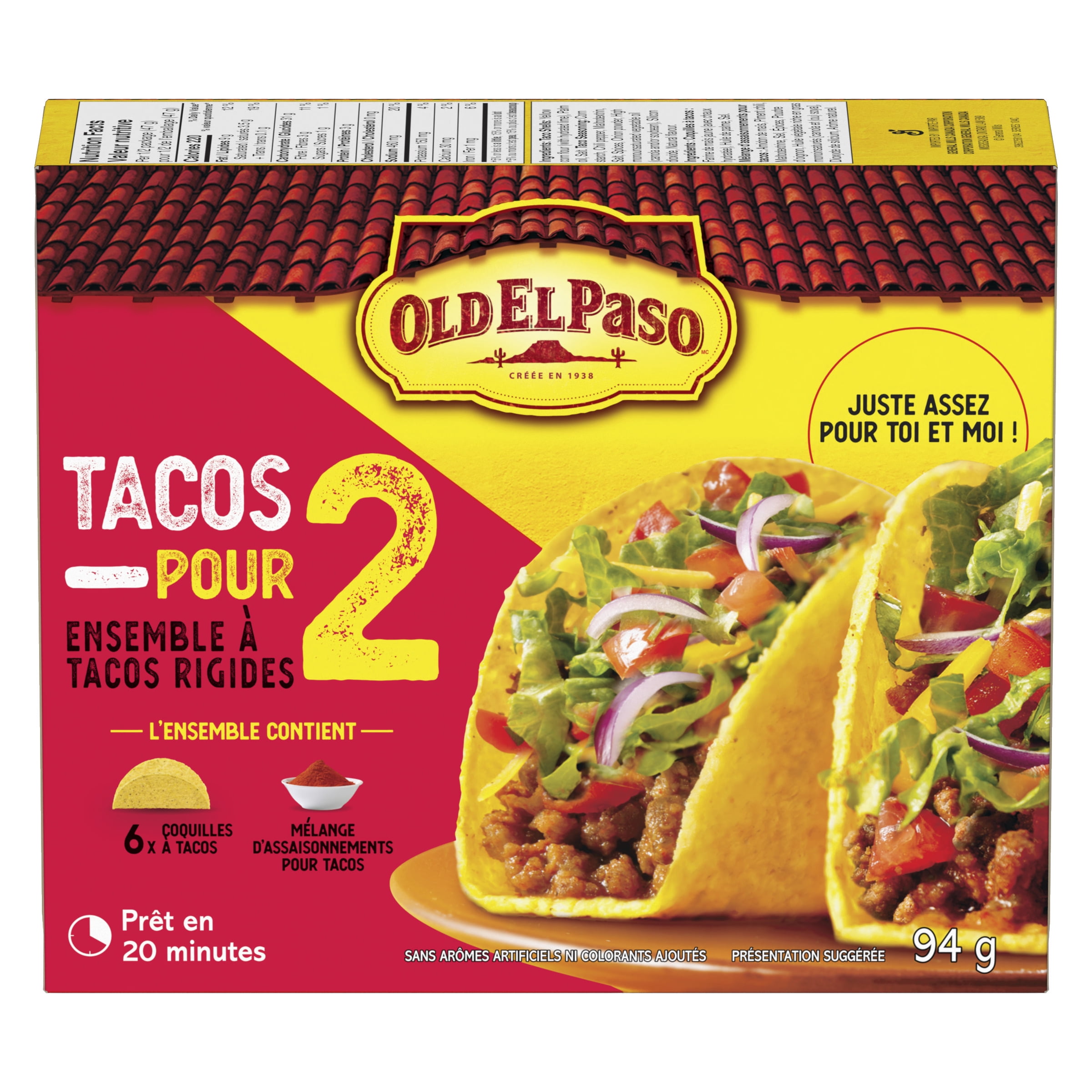 Old El Paso Tacos for 2 Hard Taco Dinner Kit, 94 g, 6 ct shell, 94 g