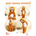 thumbnail image 4 of HAHASHOW Unisex Infant Toddler Animal Flannel Hooded Romper Jumpsuit, Fall Winter Warm Soft One-Piece Onesie, Machine Washable, 0-3T, 4 of 7