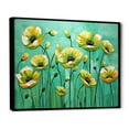 thumbnail image 2 of Designart "Elegance Of Emerald Poppies" Poppies Floater Framed Canvas Art Print, 2 of 5