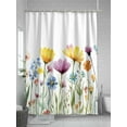 thumbnail image 5 of Boanket Polyester Fabric Garden Flora Illustrations Shower Curtain, Spring Floral Elegant Waterproof Bathtub Curtain Bathroom Decor Set with Hooks 72 x 78 Inches,, 5 of 6