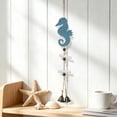 thumbnail image 6 of SLYNSHome Nautical Wooden Sea Creature Hanging Ornament, Handmade Coastal Wall Hanger With Metal Bells, Beach House Decor For Bathroom Balcony Indoor Home Decoration, 6 of 6