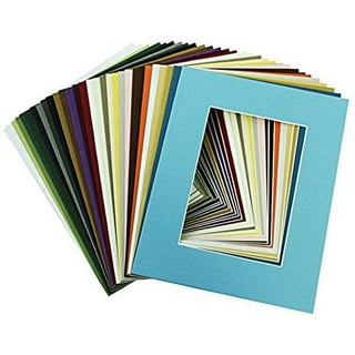 Mat Board Center, Pack of 20, 8x10 Mixed Colors White Core Picture Mats  Mattes Matting for 5x7 Photo