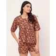 thumbnail image 2 of Moomaya Sleepwear, Printed Top & Shorts Lounge Set, 2 Piece Rayon Night Suit, 2 of 9