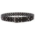thumbnail image 2 of Snap On Silver Star and Circle Studded Cowhide Leather Belt, 2 of 5