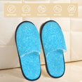 thumbnail image 2 of Balery Sky Blue Glitter Pantuflas de Casa de Felpa Silenciosas con Diseño Estampado, Zapatillas Cómodas Antideslizantes de Algodón para Interior-Medium, 2 of 8