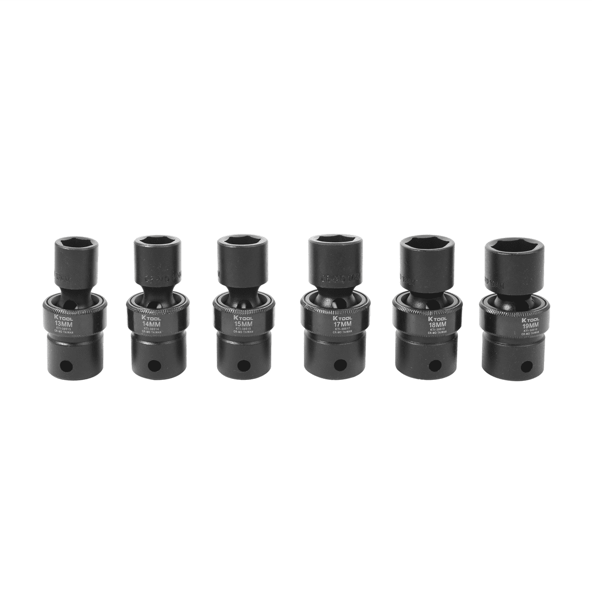 K-Tool 38500 6-pc 1/2" Drive 6-Point Metric Flex Impact Socket Set