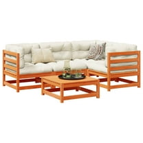 vidaXL 5 Piece Patio Sofa Set Wax Brown Solid Wood Pine