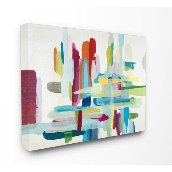 The Stupell Home Decor Collection Colorful Cross Hatch Abstraction Oversized Stretched Canvas Wall Art