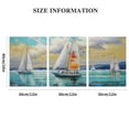thumbnail image 3 of Blue Abstract Wall Art Ocean Sailboat Picture Modern Coastal Painting, Large Canvas Textured Artwork for Living Room Bedroom Kitchen Home Office Wall Decor, 3 of 6