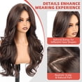 thumbnail image 3 of Brown Wigs for Women, 4x4 Realistic Scalp, Free Parting, 22 Inch Long Curly Synthetic Hair Wig with Curtain Bangs for Daily Use, 3 of 6