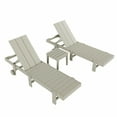 thumbnail image 4 of 3 Piece Modern Poly Reclining Chaise Lounge With Wheels, Sand, 4 of 4