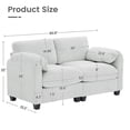 thumbnail image 6 of RIAFUN Loveseat Sofa, Modern 2 Seater Corduroy Sofa Couch for Living Room Bedroom Reading Room Office, Gray, 6 of 6