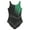 Green, variant on Raenseen Women's Gymnastic Leotard Mesh Color Block Bodysuit Tops Dance Costume Dancewear Fluorescent Yellow XL