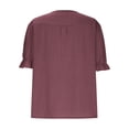 thumbnail image 6 of Lixiuxyad A Plain Colored Casual Top With Puffed Sleeves And A V Neck Five Quarter Sleeve T Shirt For Ladies Dressy Casual,Purple L, 6 of 7