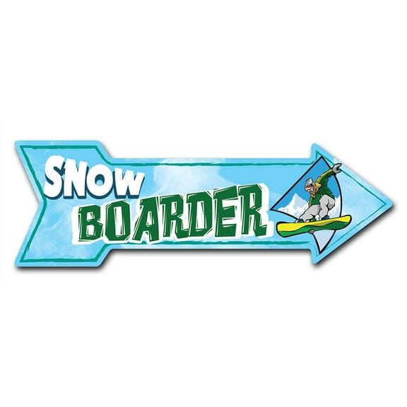 SignMission 6 x 18 in. Indoor & Outdoor Decor Direction Sticker Vinyl Wall Decals - Snowboarder - 24 in.