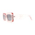 thumbnail image 3 of Womens Simple Mod Rectangle Narrow Plastic Sunglasses Pink Black, 3 of 4
