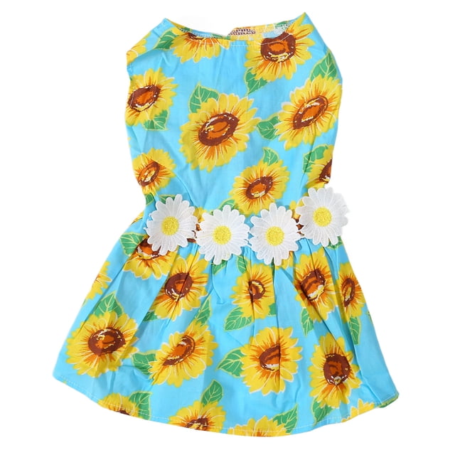 Bienvenido Vestido Floral para Perros, Lindo patrón de Margaritas, Ropa cómoda para niñas, Cachorros, para Perros pequeños, Gatos, Primavera, Verano, XS