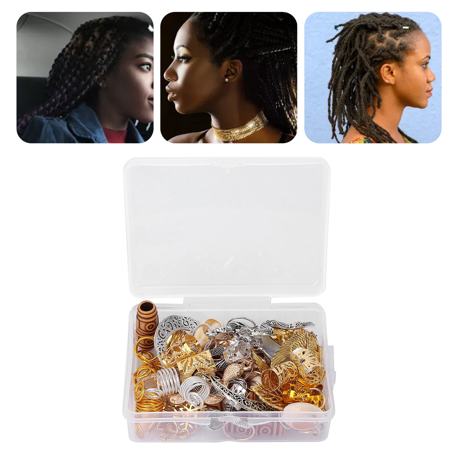 Ymiko Hair Rings Gold Hair Accessories For Braids Hair Jewelry Rings For Bridal For Wedding