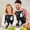 thumbnail image 3 of Halloween Ghosts Bats and Stars Apron-Garden Aprons for Women with Pockets-Cotton Linen Waterproof Kitchen Cooking Gardening Aprons Adjustable for Kitchen,Cooking,BBQ and Salon 32"x27", 3 of 7