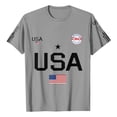 thumbnail image 4 of 250th Anniversary USA Mens Shirts Short Sleeve T Shirts Casual American Flag Print Tops Independence Day Patriotic Pullover 4th of July Celebration Party Crew Neck 1776-2026 Tees Light Gray XL, 4 of 5