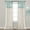 Blue_Off-White, variant on Farmhouse Faux Linen Colorblock Pleated Sheer Window Curtain Panel Navy/Off White 40x84