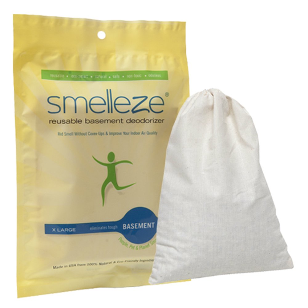 SMELLEZE Reusable Basement Odor Removal Deodorizer Pouch Rids Musty
