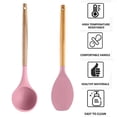 thumbnail image 3 of Utensilios de cocina del silicón de la cocina, sistema del utensilio de cocina de 2 piezas, utensilios de cocina de madera fáciles de limpiar, 3 of 5