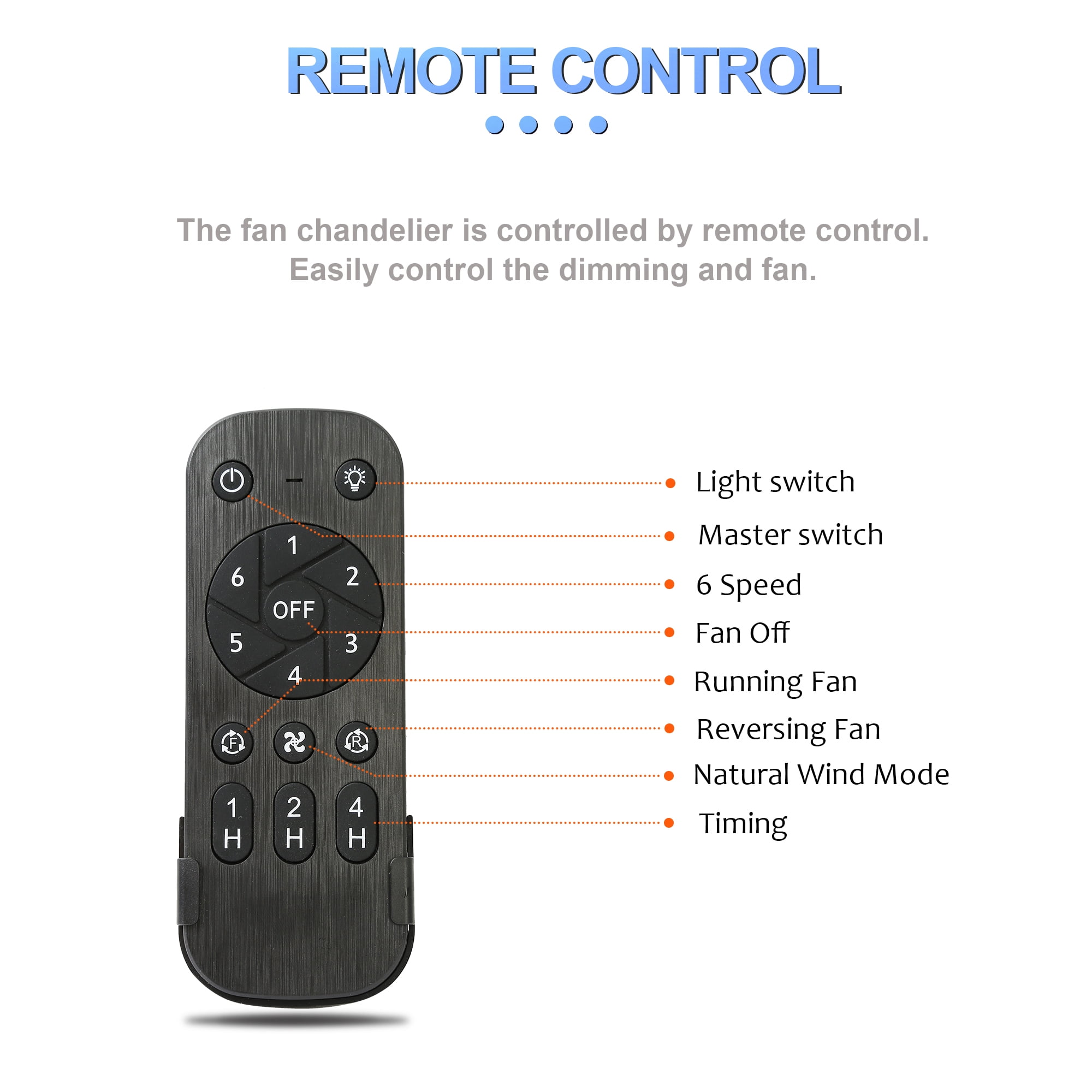 45W LED Retractable Ceiling Fan with Dimmable Remote Control, 42inch Black DIY Shape Reversible Ceiling Fan with 6-Speed and 3 Light Color