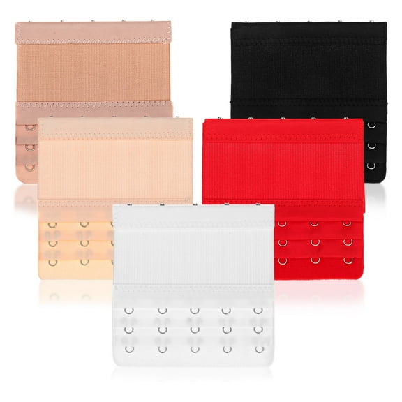 FRCOLOR 5pcs Bra Extension Hooks Stretchy Bra Hooks Women Bra Back Buckles Adjustable Bra Strap Hooks Bra Replacement Parts 5 Hooks