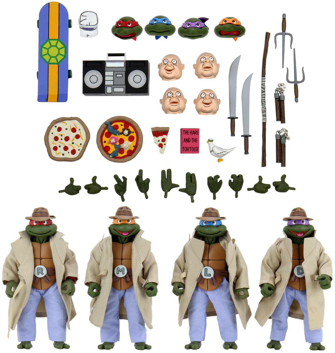 Neca TMNT 7 Inch Action Figure 4 Pack - Turtles in Disguise with Leonardo,  Donatello, Michelangelo, Raphael - Walmart.com
