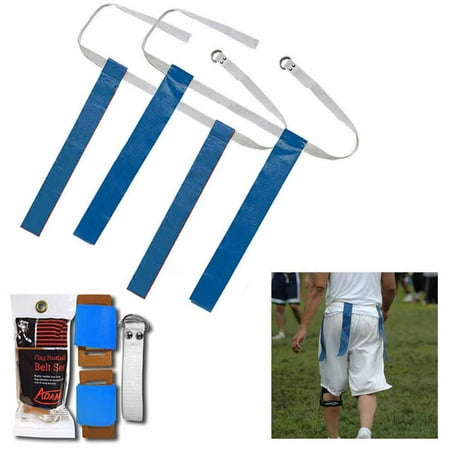 1 Flag Football Belt Set Adjustable Kids Adult Fun Game Belt Foot Ball Blue