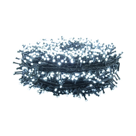Serie Navideña 2000 Led Luz Blanca 90mts Cable Verde 8 Modos