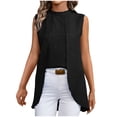 thumbnail image 2 of Casual Tops Cuello Redondo Top sin Mangas Largas para las Mujeres, Elegante Y de Moda Blusa de Color Sólido para el Uso Diario de Verano, 2 of 9