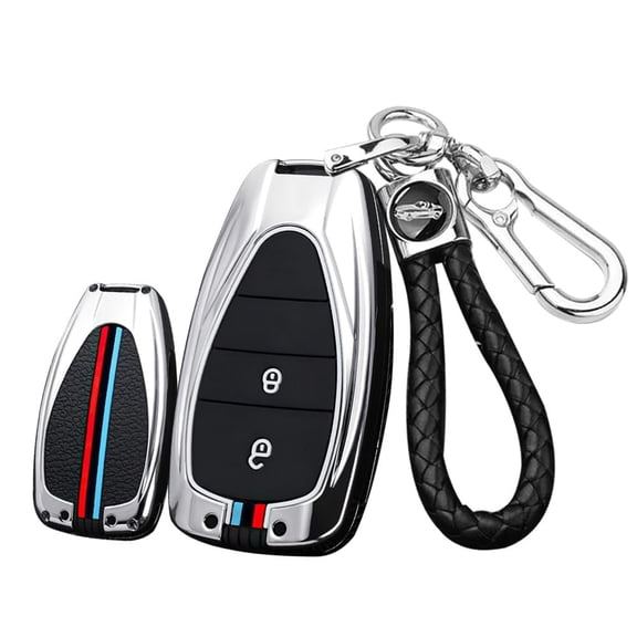 2-button Key Fob Cover Fit for Chevy Key Remote Metal Key Shell Anti-scratched Key Case Durable Car Key Holder Fit for Chevrolet Equinox Malibu Cruze Camaro Traverse Blazer Volt Bolt
