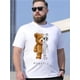 thumbnail image 2 of Men's Regular Size Cotton T-Shirt with Robotic Bear Print - Casual, Breathable & Stretchy Crew Neck Tee for Spring/Summer/Fall, REGULAR SIZE, 2 of 7